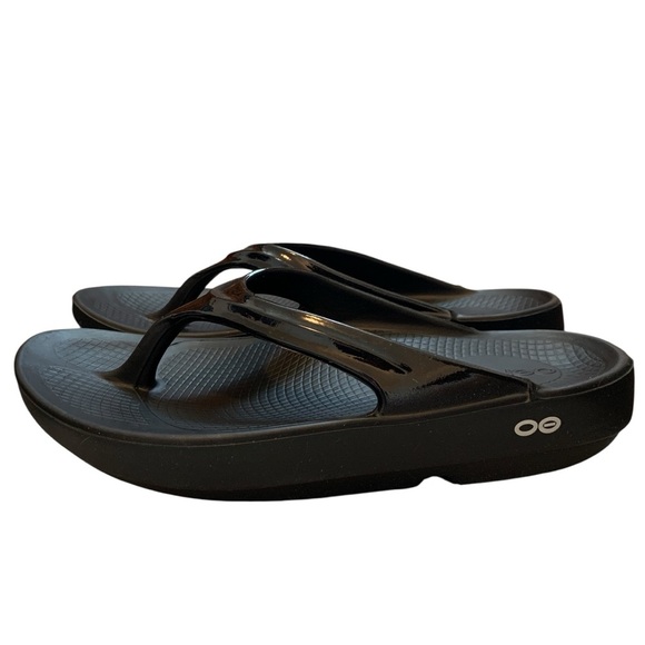 OOFOS Sandals Womens Size 6 Oolala Satin Thong Flip Flop Comfort Cushion Walking - Picture 6 of 9